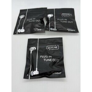 Earphones Earbuds Three (3) Sealed New AUX Hook Up PLUG IN TUNE OUT DELTA STUDIO
